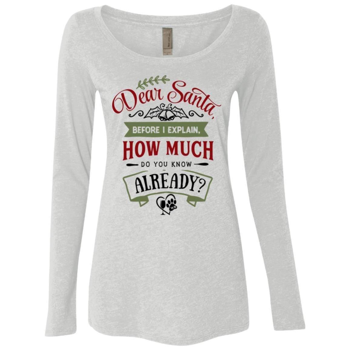 T-Shirts Heather White / S WineyBitches.Co Ladies' Triblend LS Scoop WineyBitchesCo