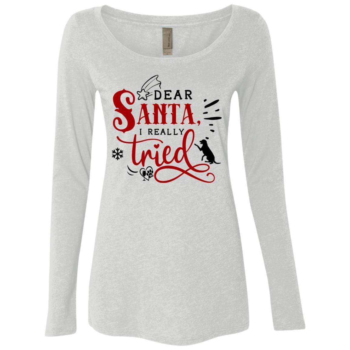 T-Shirts Heather White / S WineyBitches.Co Ladies' Triblend LS Scoop WineyBitchesCo