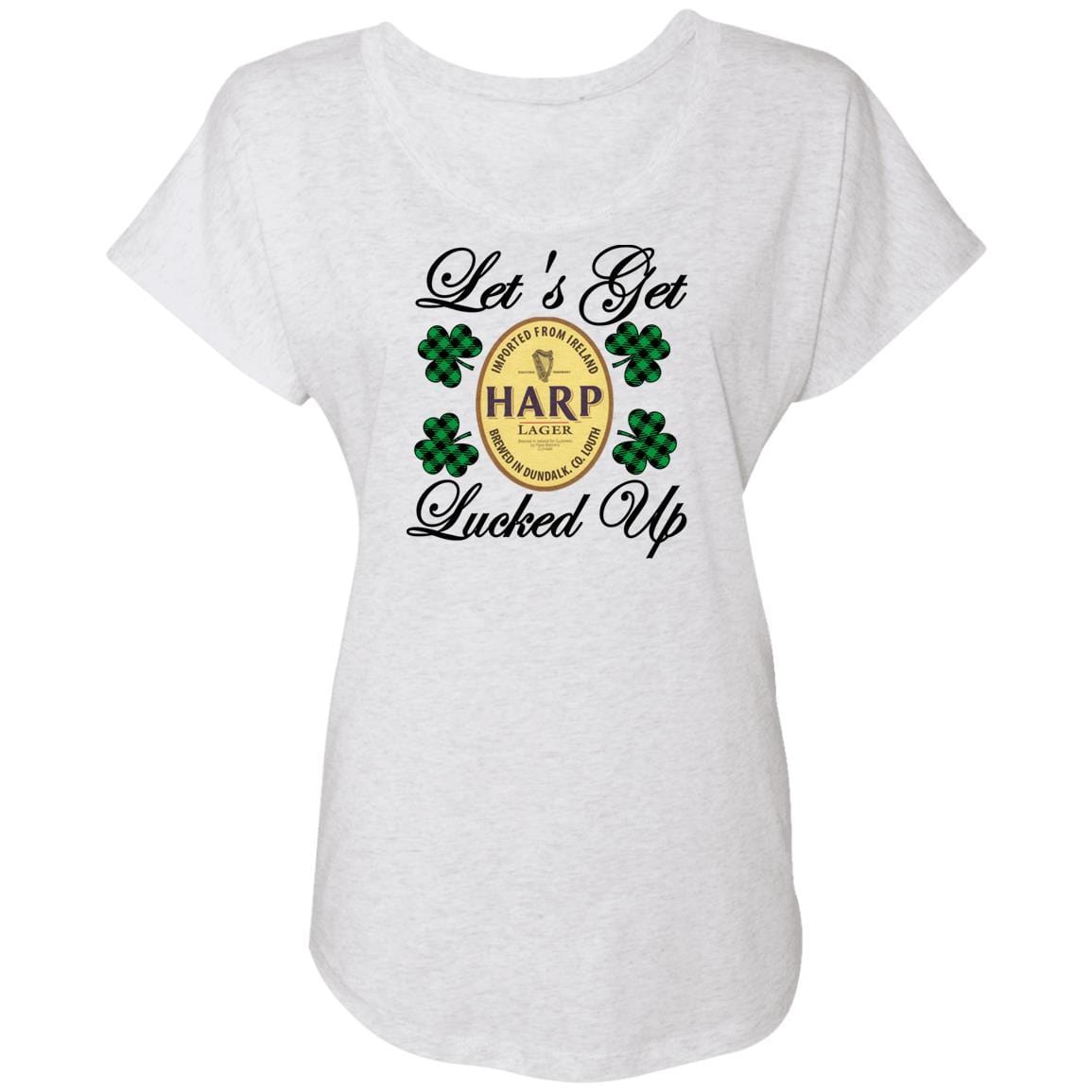T-Shirts Heather White / X-Small Winey Bitches Co Ladies' "Let's Get Lucked Up" Harp Triblend Dolman Sleeve WineyBitchesCo