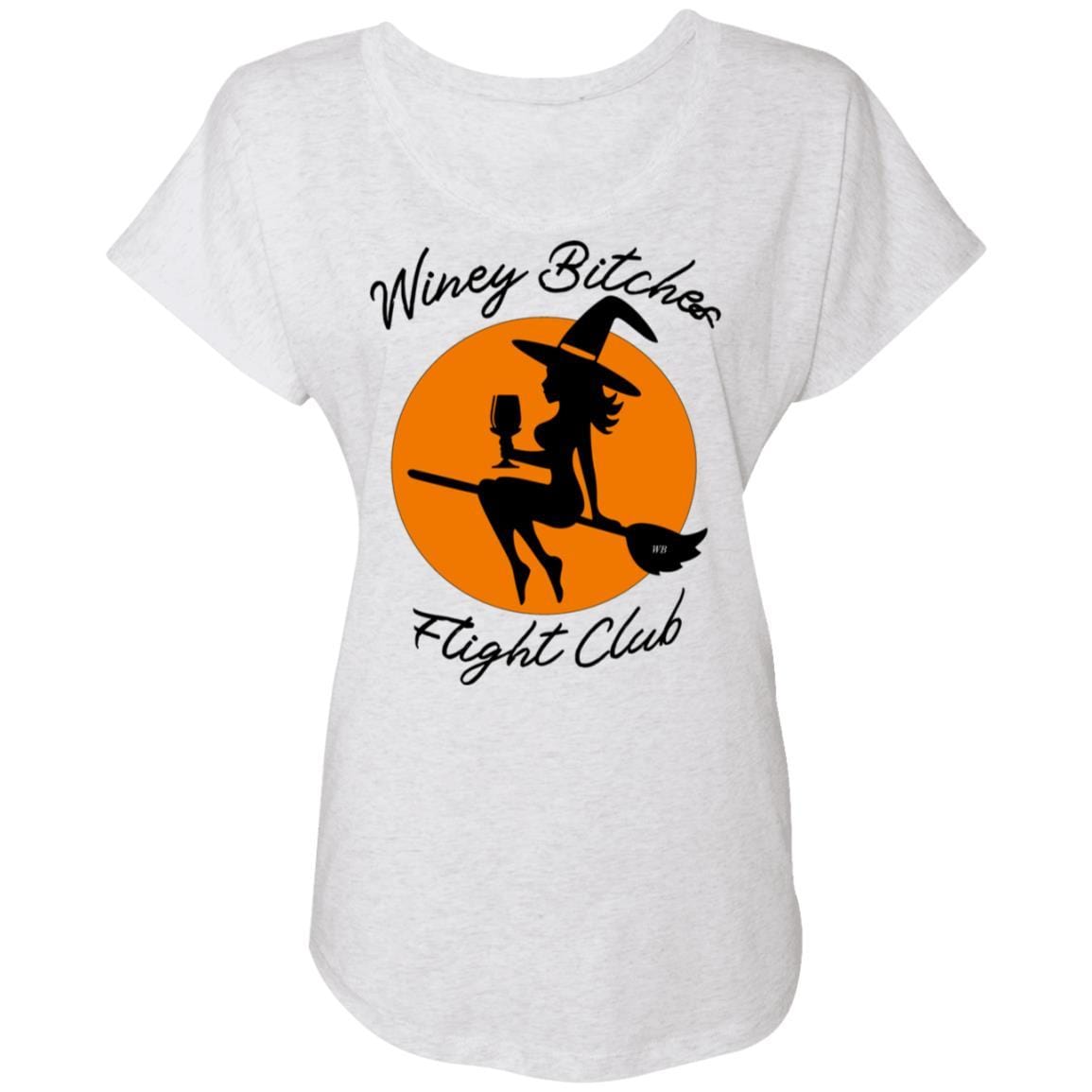 T-Shirts Heather White / X-Small WineyBitches.Co "Winey Bitches Flight Club" Ladies' Triblend Dolman Sleeve WineyBitchesCo