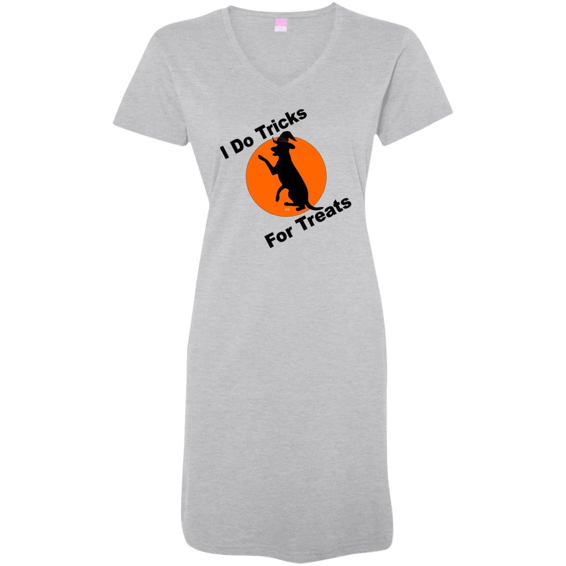 T-Shirts Heathered Grey / S/M WineyBitches.Co "I Do Tricks For Treats" Dog-Ladies' V-Neck Fine Jersey Cover-Up WineyBitchesCo