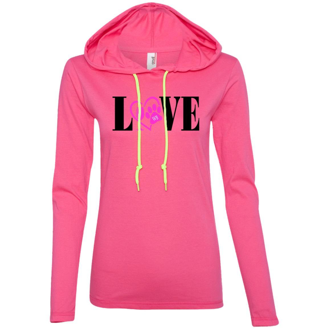 T-Shirts Hot Pink/Neon Yellow / S WineyBitches.co Ladies' LS T-Shirt Hoodie WineyBitchesCo