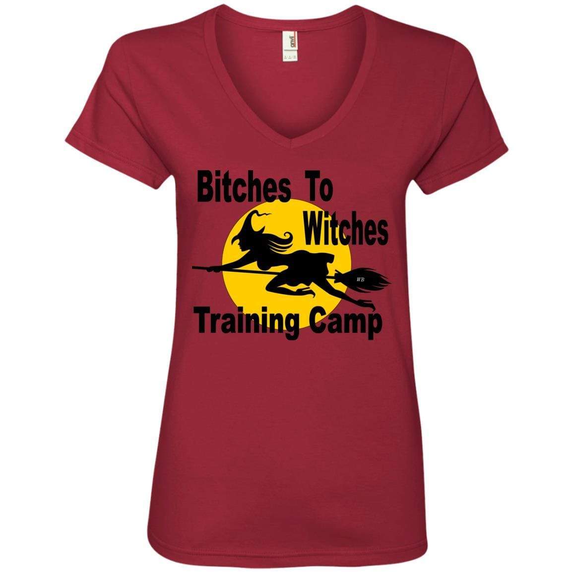 T-Shirts Independence Red / S WineyBitches.Co "Bitches To Witches Training Camp" Ladies' V-Neck T-Shirt WineyBitchesCo