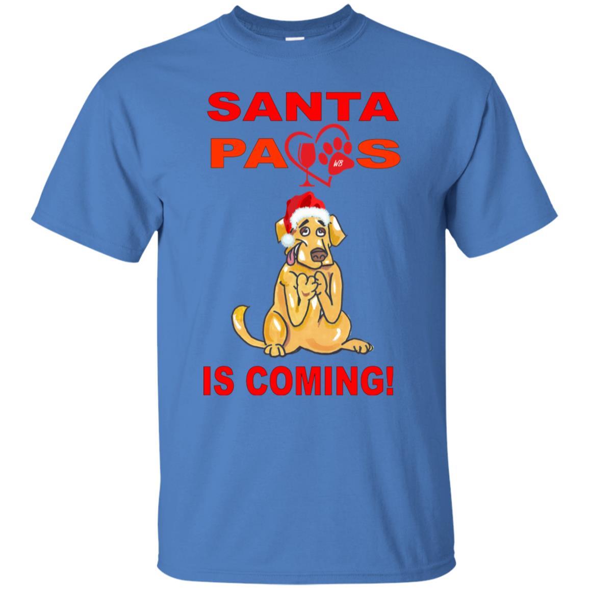 T-Shirts Iris / S WineyBitches.co "Santa Paws Is Coming" Ultra Cotton T-Shirt WineyBitchesCo