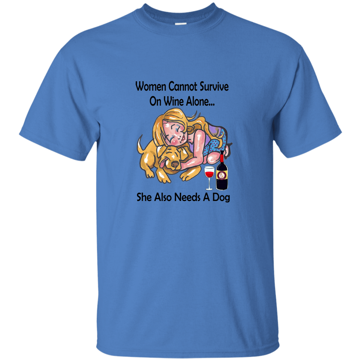 T-Shirts Iris / S WineyBitches.co "Women Cannot Survive On Wine Alone..." Blk Lettering T-Shirt WineyBitchesCo