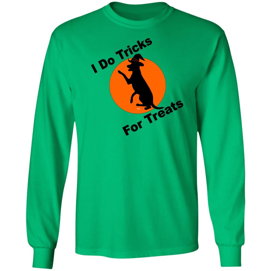 T-Shirts Irish Green / S WineyBitches.Co "I Do Tricks For Treats" Dog- LS Ultra Cotton T-Shirt WineyBitchesCo