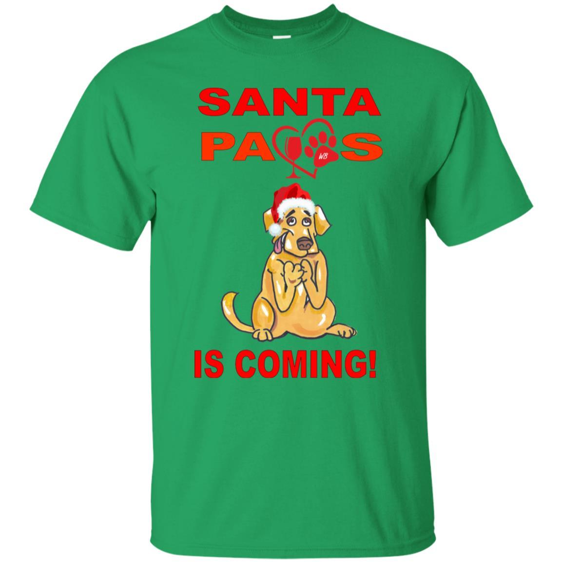 T-Shirts Irish Green / S WineyBitches.co "Santa Paws Is Coming" Ultra Cotton T-Shirt WineyBitchesCo