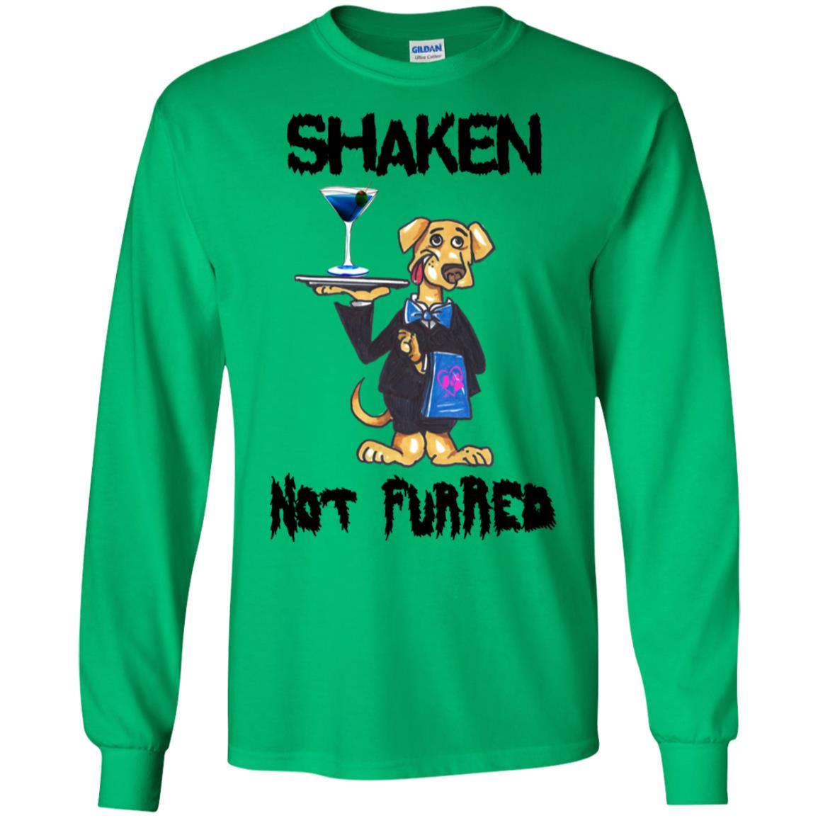 T-Shirts Irish Green / S WineyBitches.Co "Shaken Not Furred" LS Ultra Cotton T-Shirt WineyBitchesCo