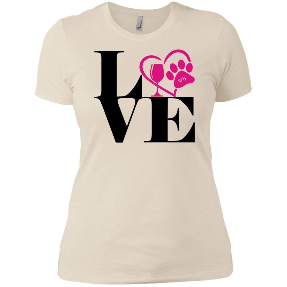 T-Shirts Ivory/ / X-Small WineyBitches.Co "Love Paw 2" Ladies' Boyfriend T-Shirt WineyBitchesCo