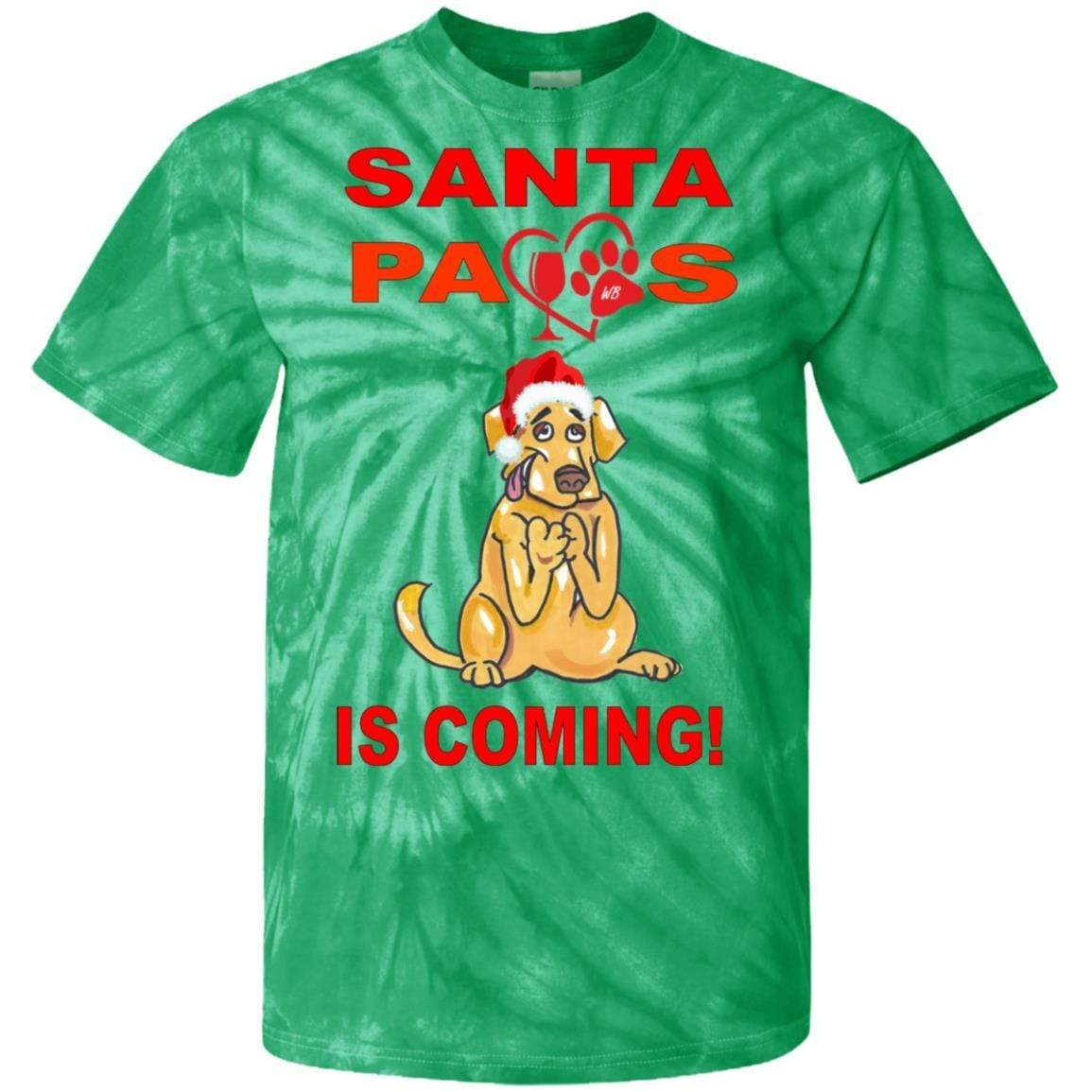 T-Shirts Kelly / S WineyBitches.co Santa Paws Is Coming 100% Cotton Tie Dye T-Shirt WineyBitchesCo