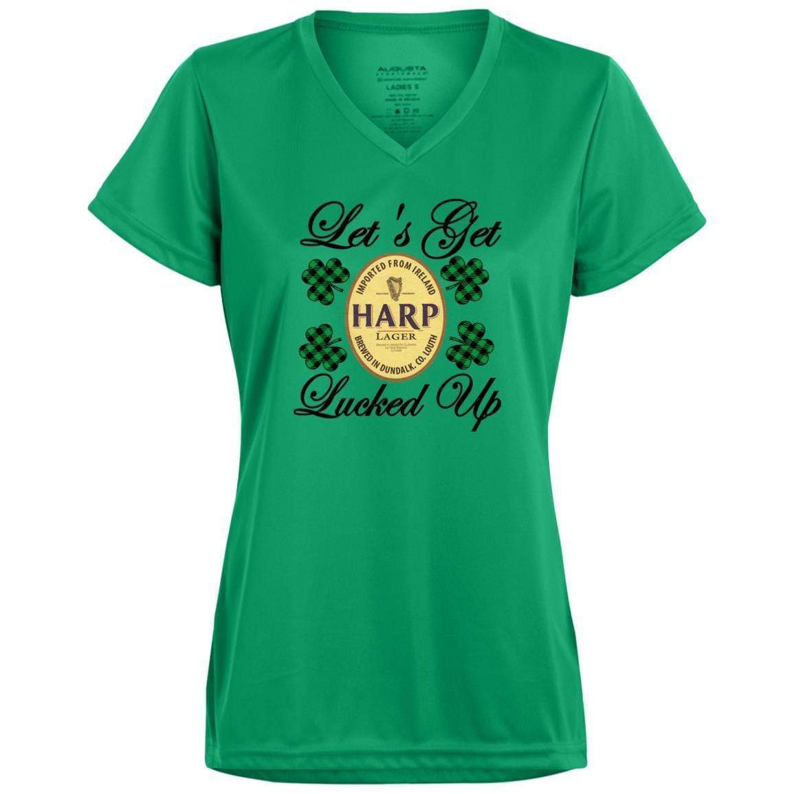 T-Shirts Kelly / X-Small Winey Bitches Co "Let's Get Lucked Up" Harp Ladies' Wicking T-Shirt WineyBitchesCo