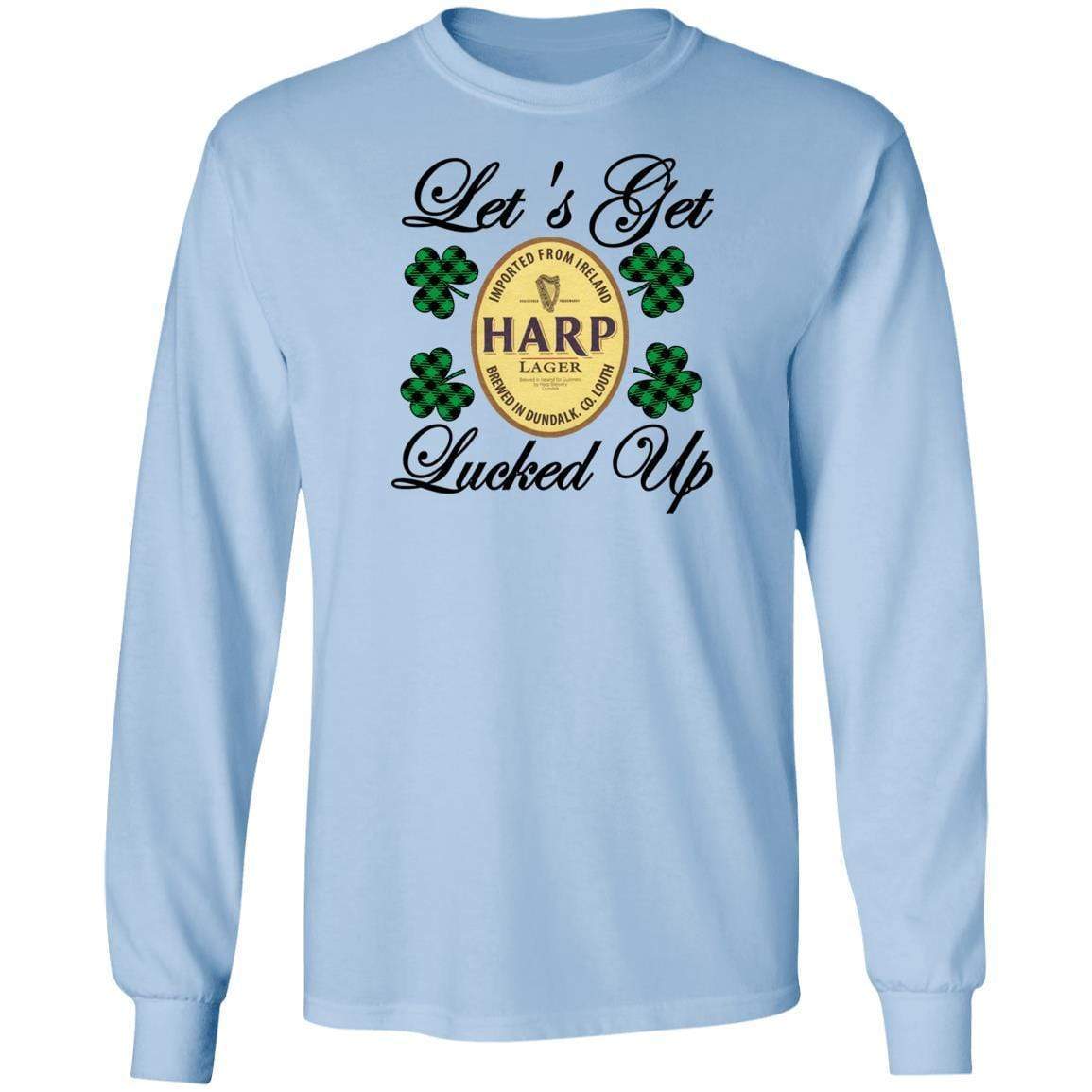 T-Shirts Light Blue / S Winey Bitches Co "Let's Get Lucked Up" Harp LS Ultra Cotton T-Shirt WineyBitchesCo