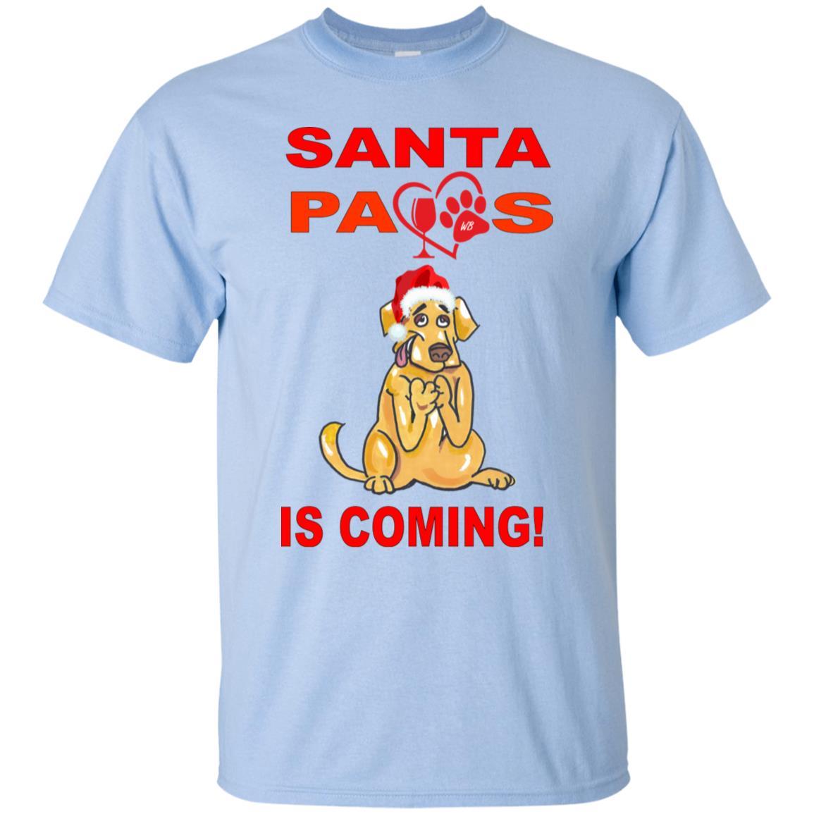 T-Shirts Light Blue / S WineyBitches.co "Santa Paws Is Coming" Ultra Cotton T-Shirt WineyBitchesCo