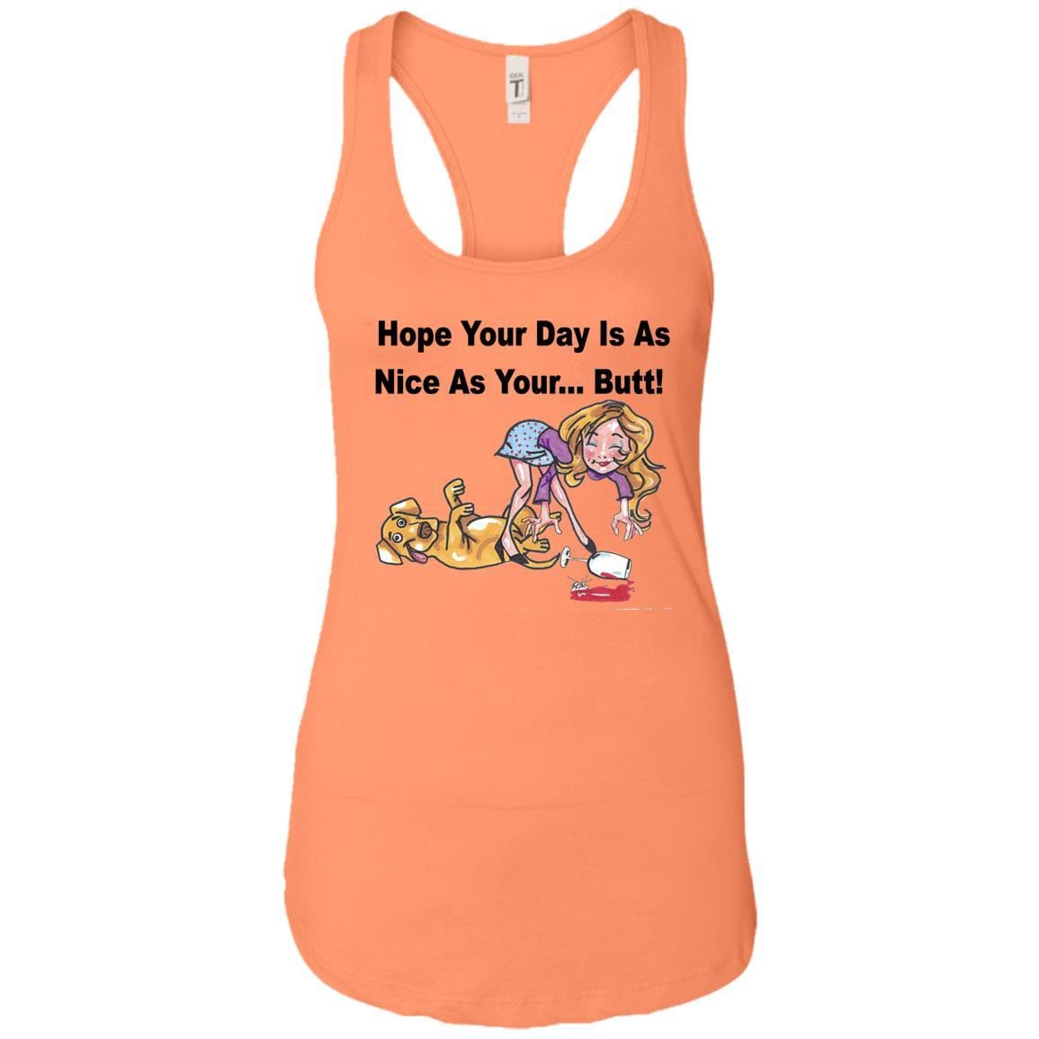 T-Shirts Light Orange / X-Small WineyBitches.co "Nice Butt" Racerback Tank-Black Lettering WineyBitchesCo