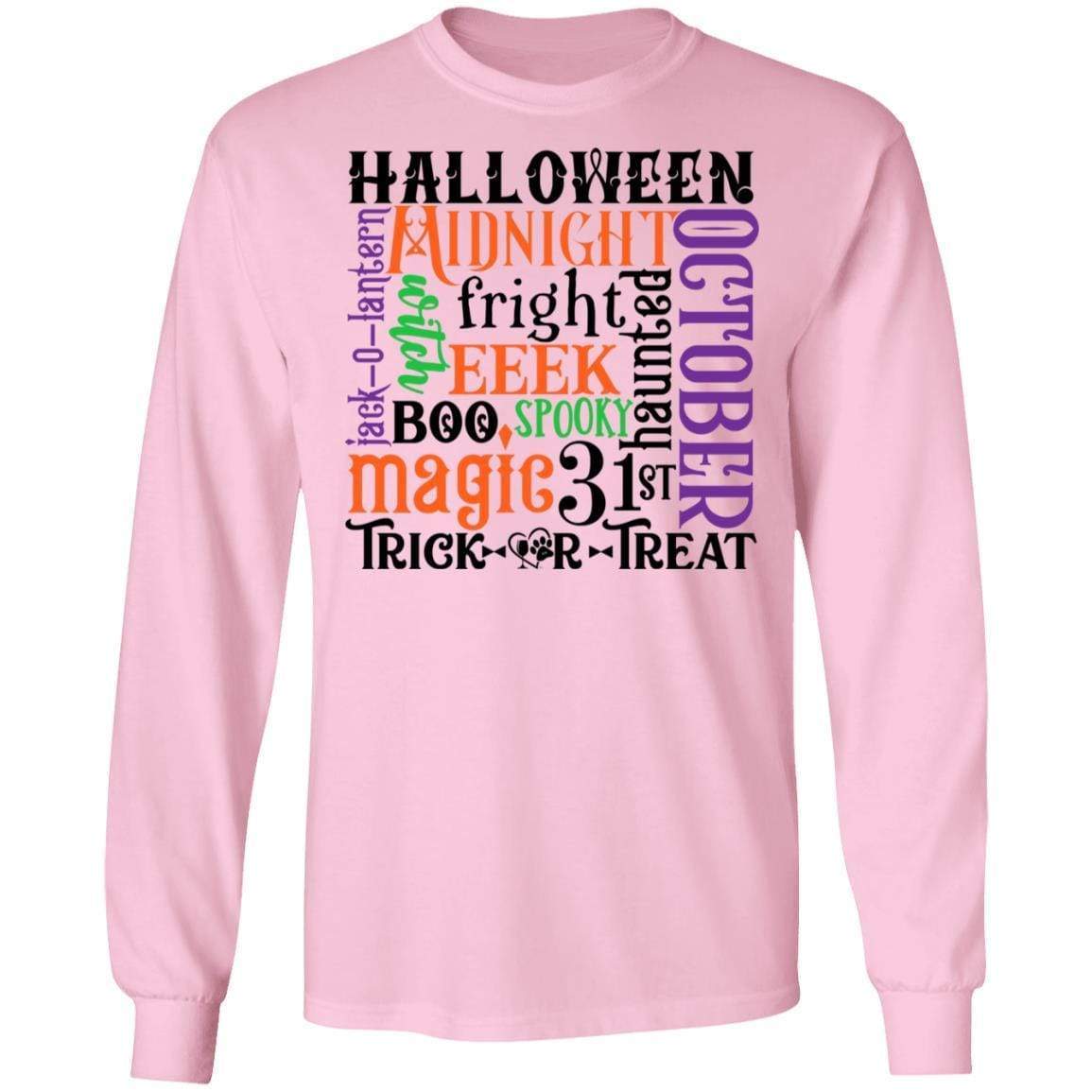 T-Shirts Light Pink / S Winey Bitches Co "Halloween Word Jumble" LS Ultra Cotton T-Shirt WineyBitchesCo