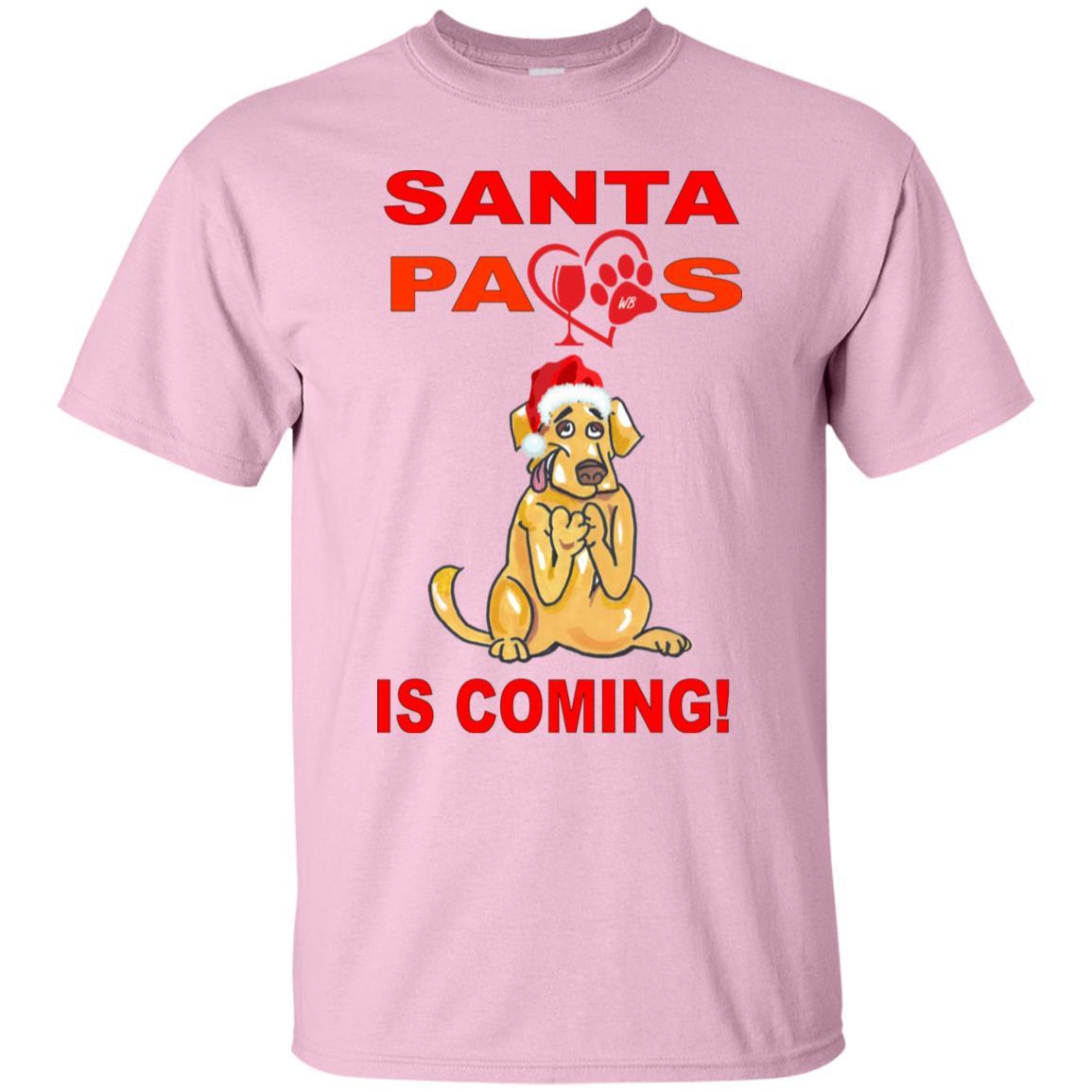 T-Shirts Light Pink / S WineyBitches.co "Santa Paws Is Coming" Ultra Cotton T-Shirt WineyBitchesCo