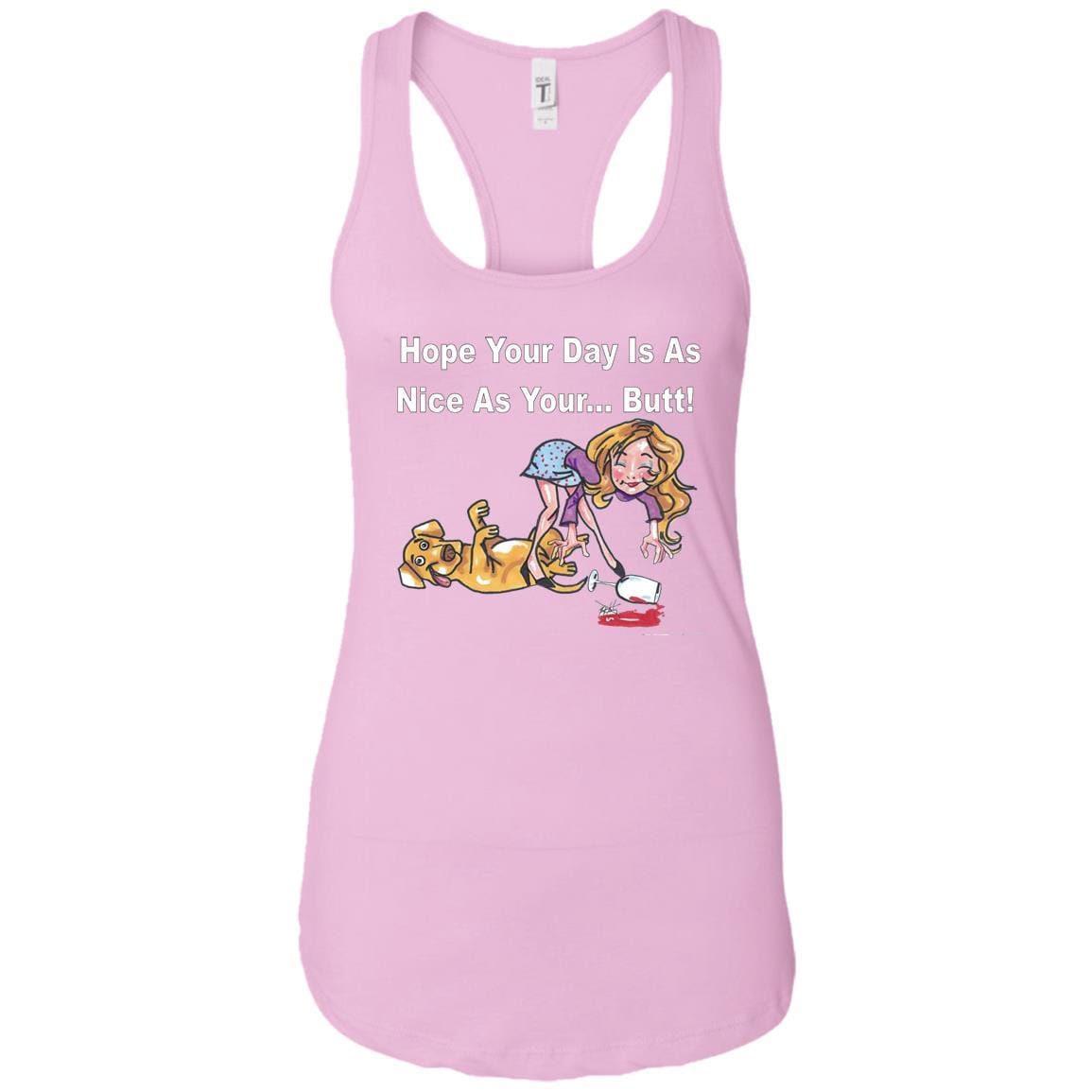 T-Shirts Lilac / X-Small WineyBitches.co "Nice Butt" Racerback Tank-White Lettering WineyBitchesCo