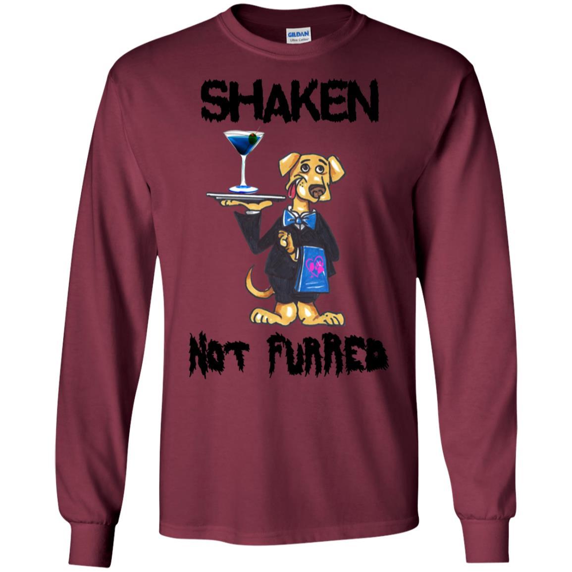 T-Shirts Maroon / S WineyBitches.Co "Shaken Not Furred" LS Ultra Cotton T-Shirt WineyBitchesCo