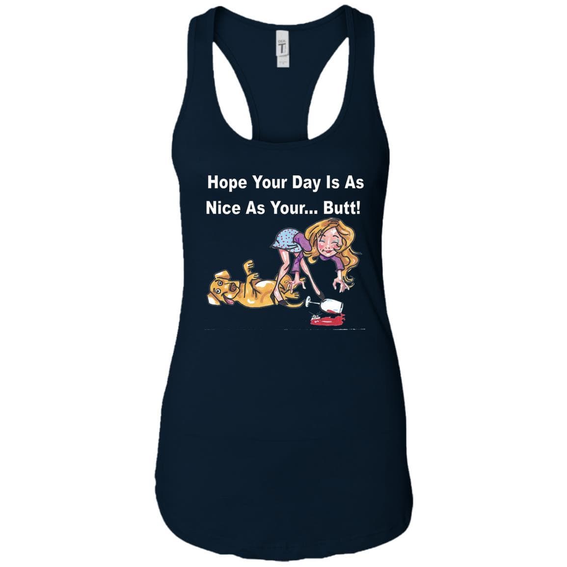T-Shirts Midnight Navy / X-Small WineyBitches.co "Nice Butt" Racerback Tank-White Lettering WineyBitchesCo