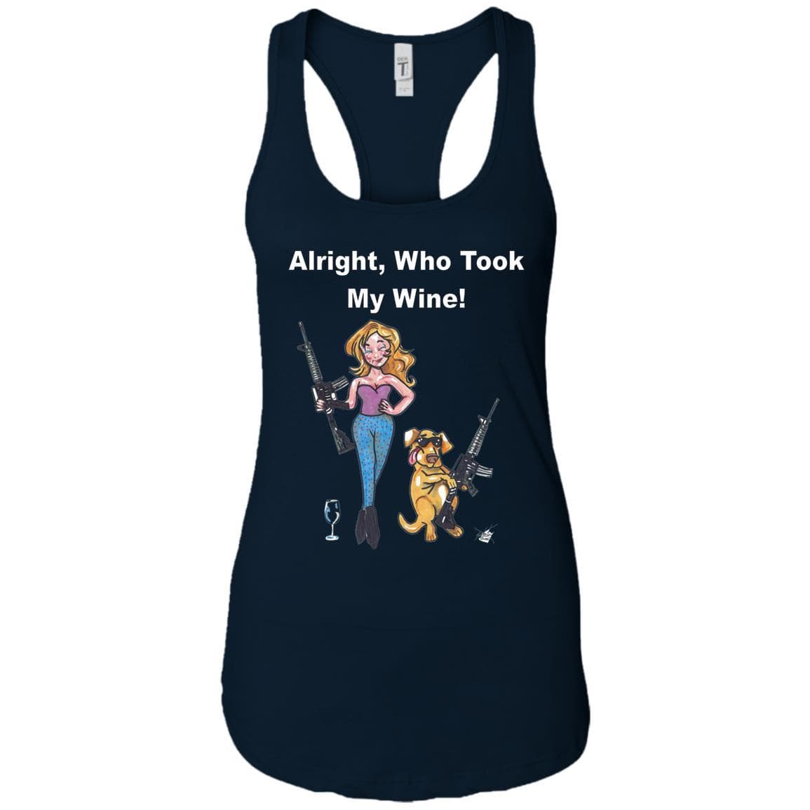 T-Shirts Midnight Navy / X-Small WineyBitches.co "Who Took My Wine" Racerback Tank-White Lettering WineyBitchesCo