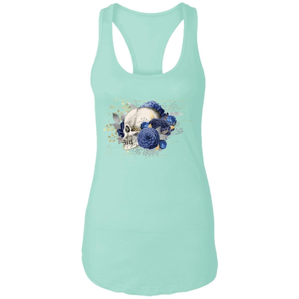 T-Shirts Mint / X-Small Winey Bitches Co Skull Design #5 Ladies Ideal Racerback Tank WineyBitchesCo