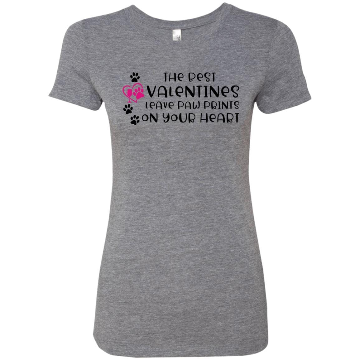 T-Shirts Premium Heather / S Winey Bitches Co "The Best Valentines Leave Paw Prints On Your Heart" Ladies' Triblend T-Shirt WineyBitchesCo
