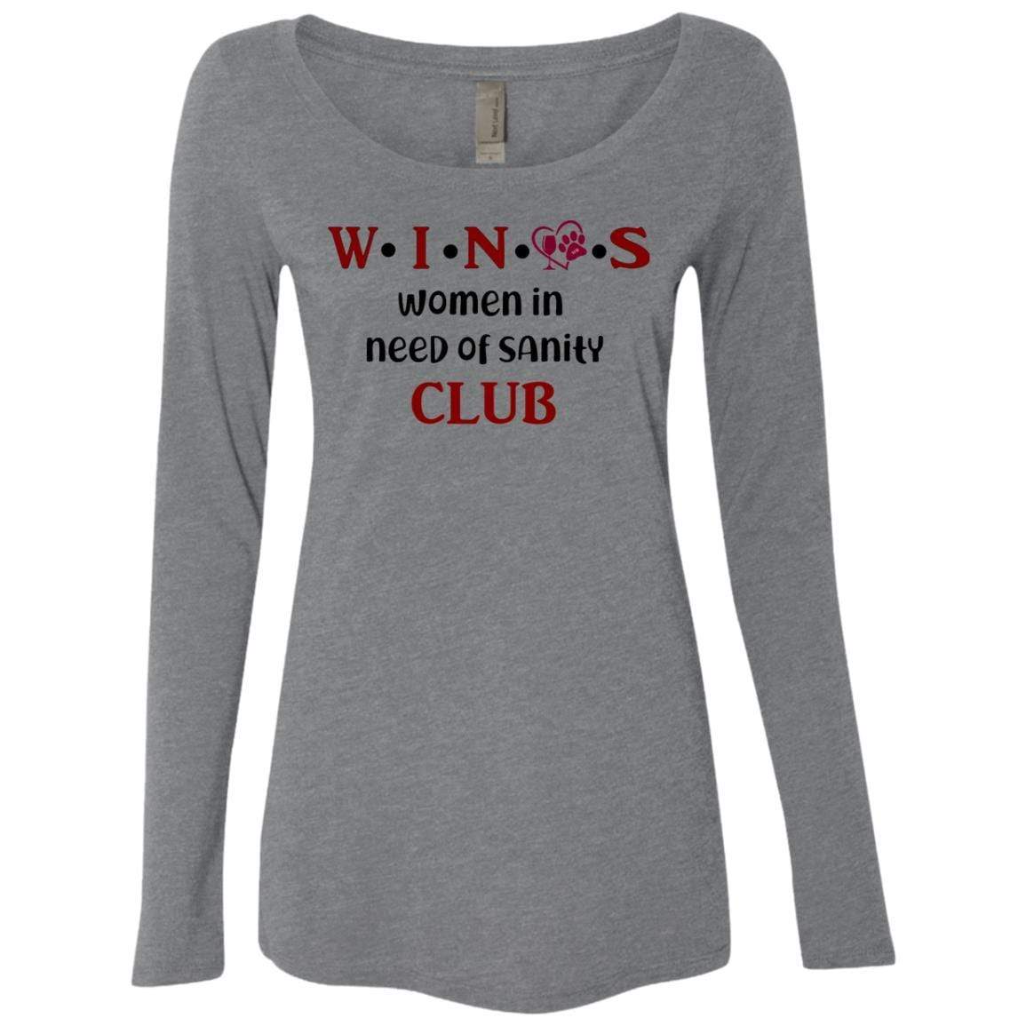 T-Shirts Premium Heather / S WineyBitches.Co WINOS Club Ladies' Triblend LS Scoop (Burg Lettering) WineyBitchesCo