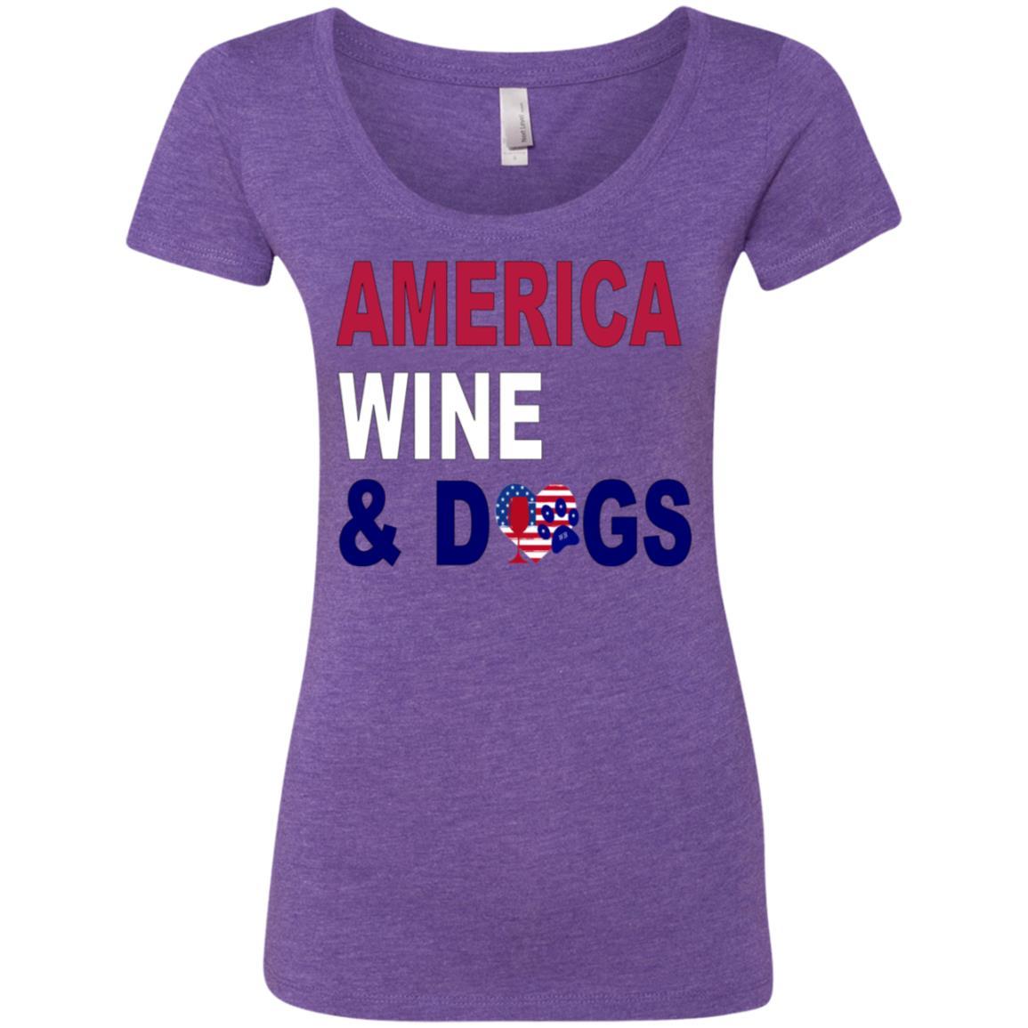 T-Shirts Purple Rush / S WineyBitches.Co America Wine and Dogs Ladies' Triblend Scoop WineyBitchesCo