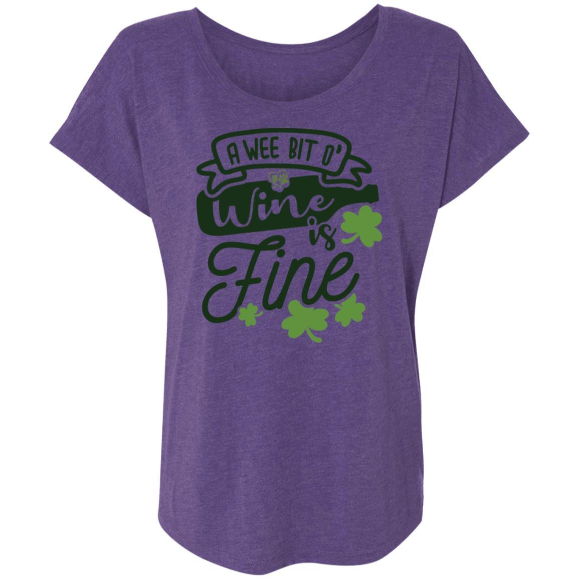 T-Shirts Purple Rush / X-Small Winey Bitches Co Ladies' Triblend Dolman Sleeve WineyBitchesCo