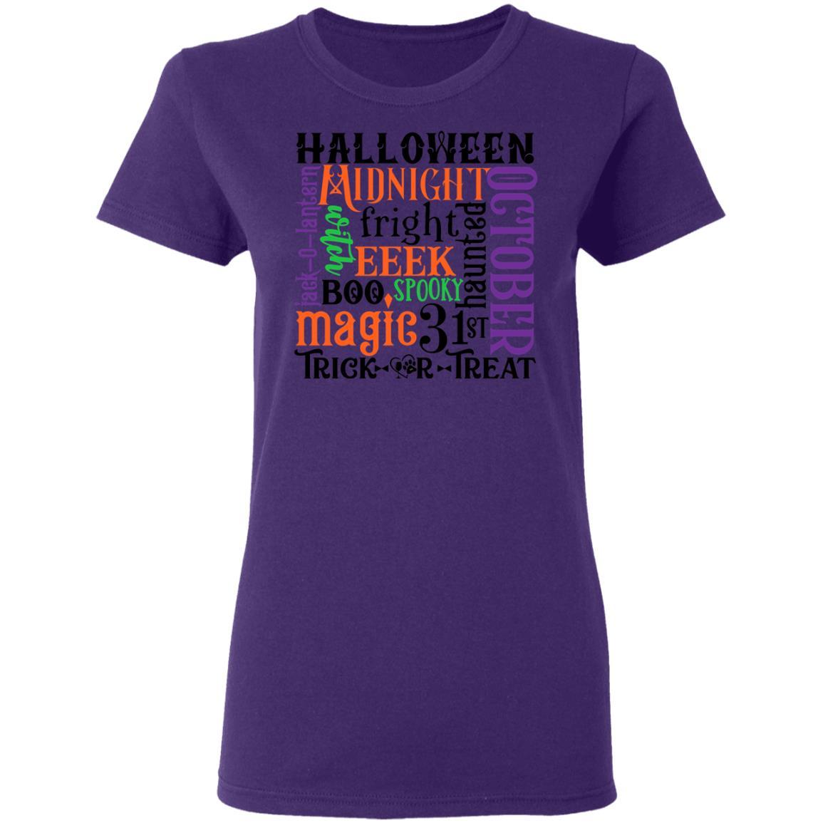 T-Shirts Purple / S Winey Bitches Co "Halloween Word Jumble" Ladies' 5.3 oz. T-Shirt WineyBitchesCo