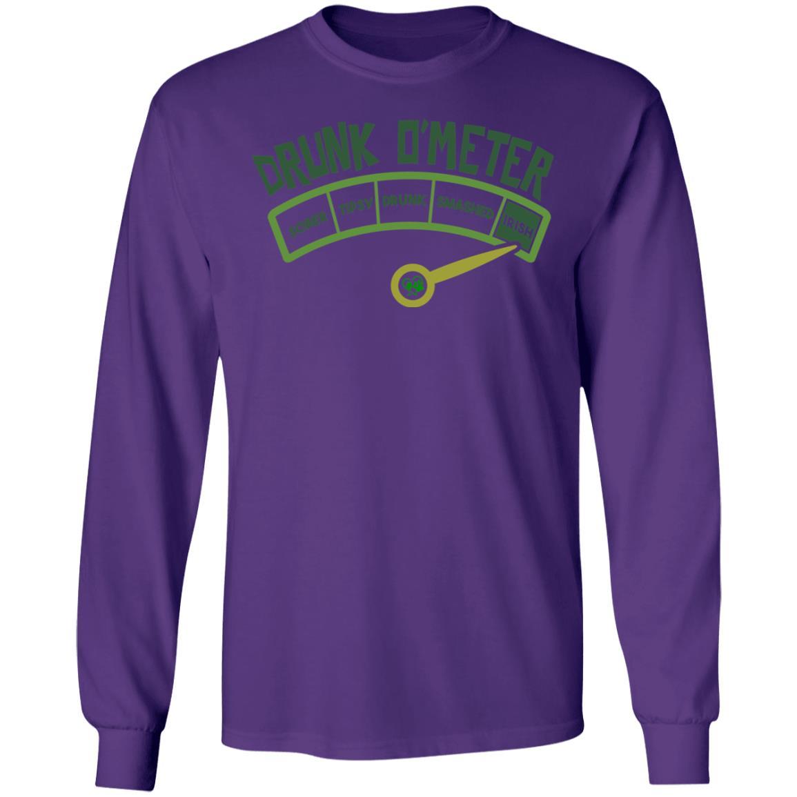 T-Shirts Purple / S Winey Bitches Co "Irish Drunk O'Meter" LS Ultra Cotton T-Shirt WineyBitchesCo