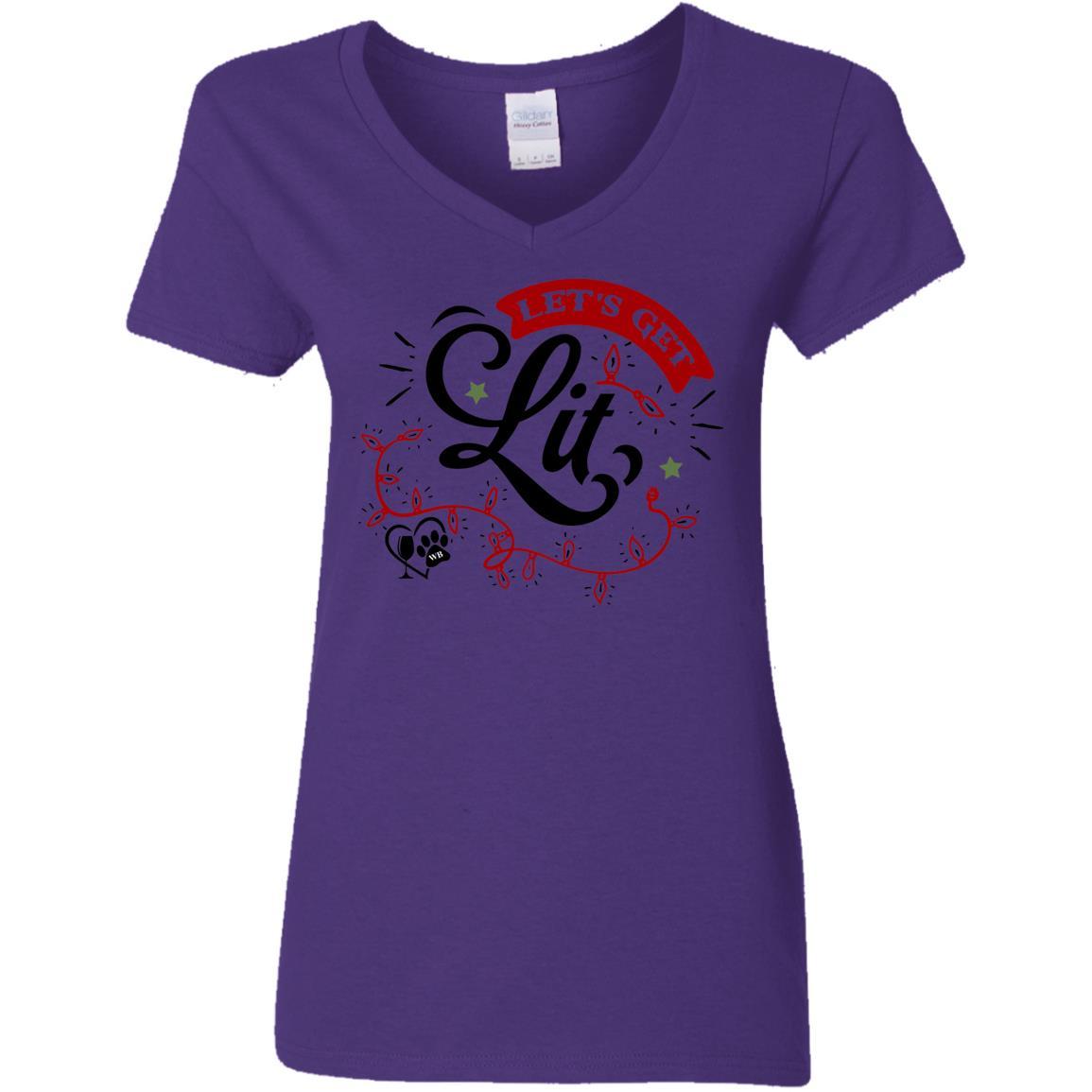 T-Shirts Purple / S WineyBitches.Co Ladies' 5.3 oz. V-Neck T-Shirt WineyBitchesCo