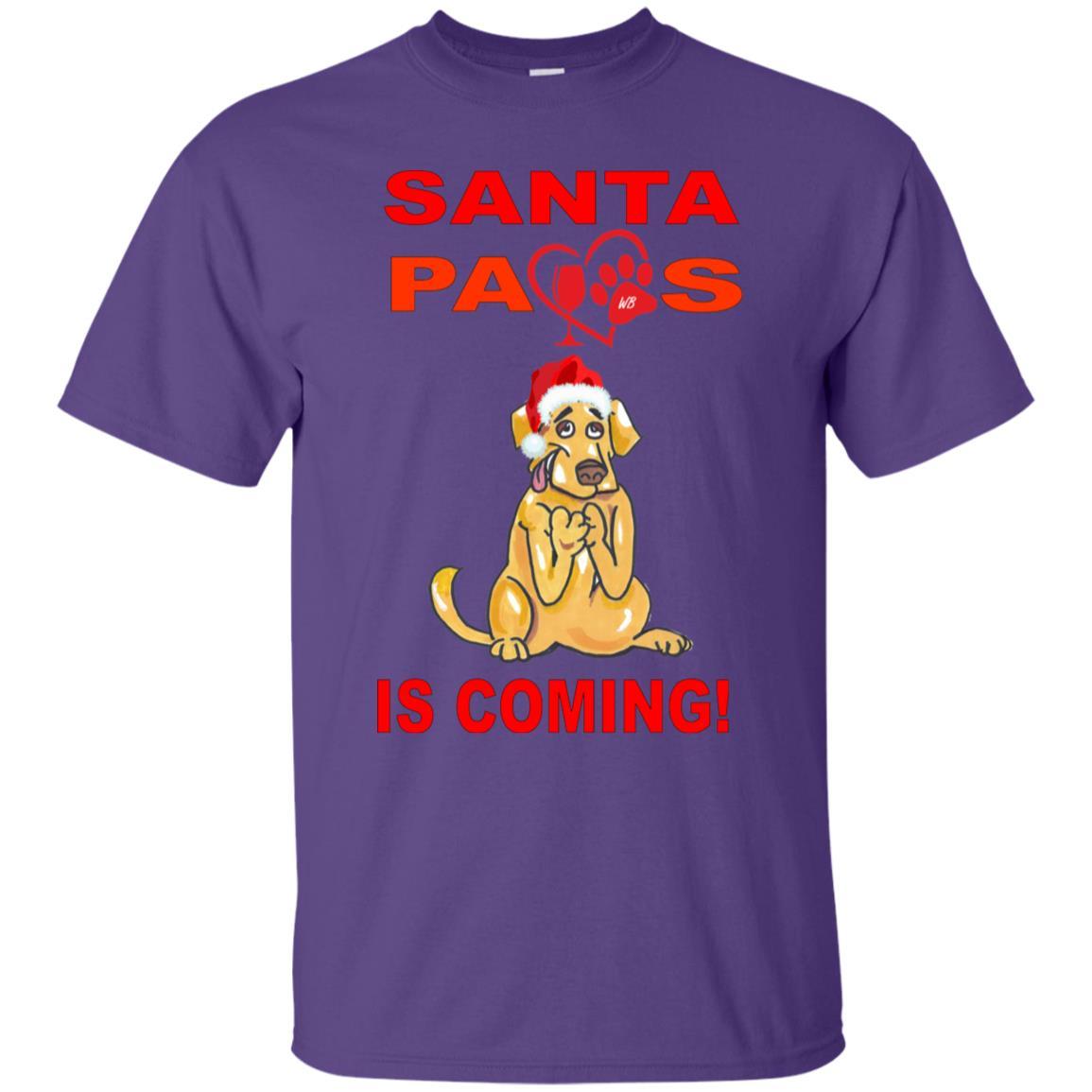 T-Shirts Purple / S WineyBitches.co "Santa Paws Is Coming" Ultra Cotton T-Shirt WineyBitchesCo