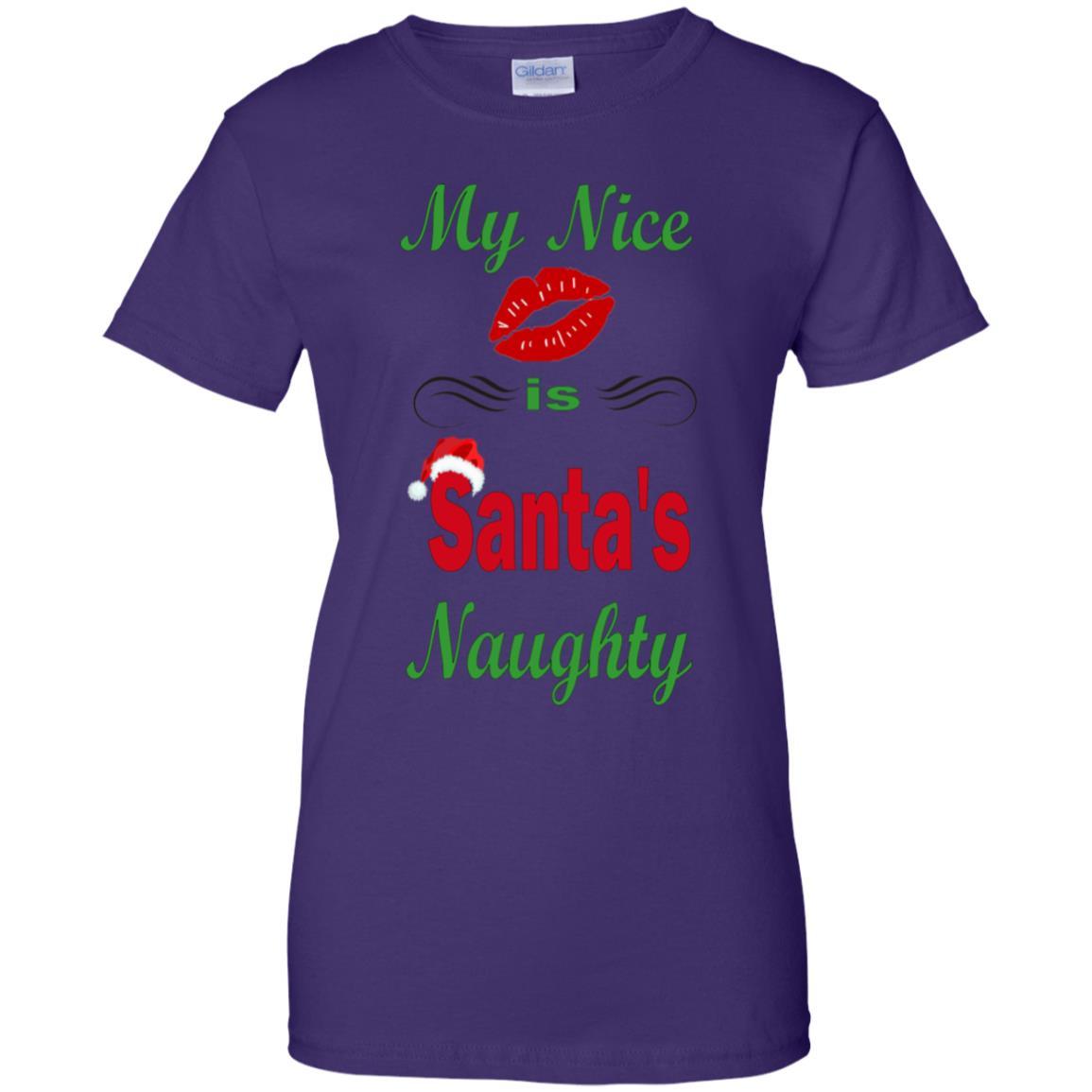 T-Shirts Purple / X-Small WineyBitches.co My Nice Is Santa's Naughty Ladies' 100% Cotton T-Shirt WineyBitchesCo