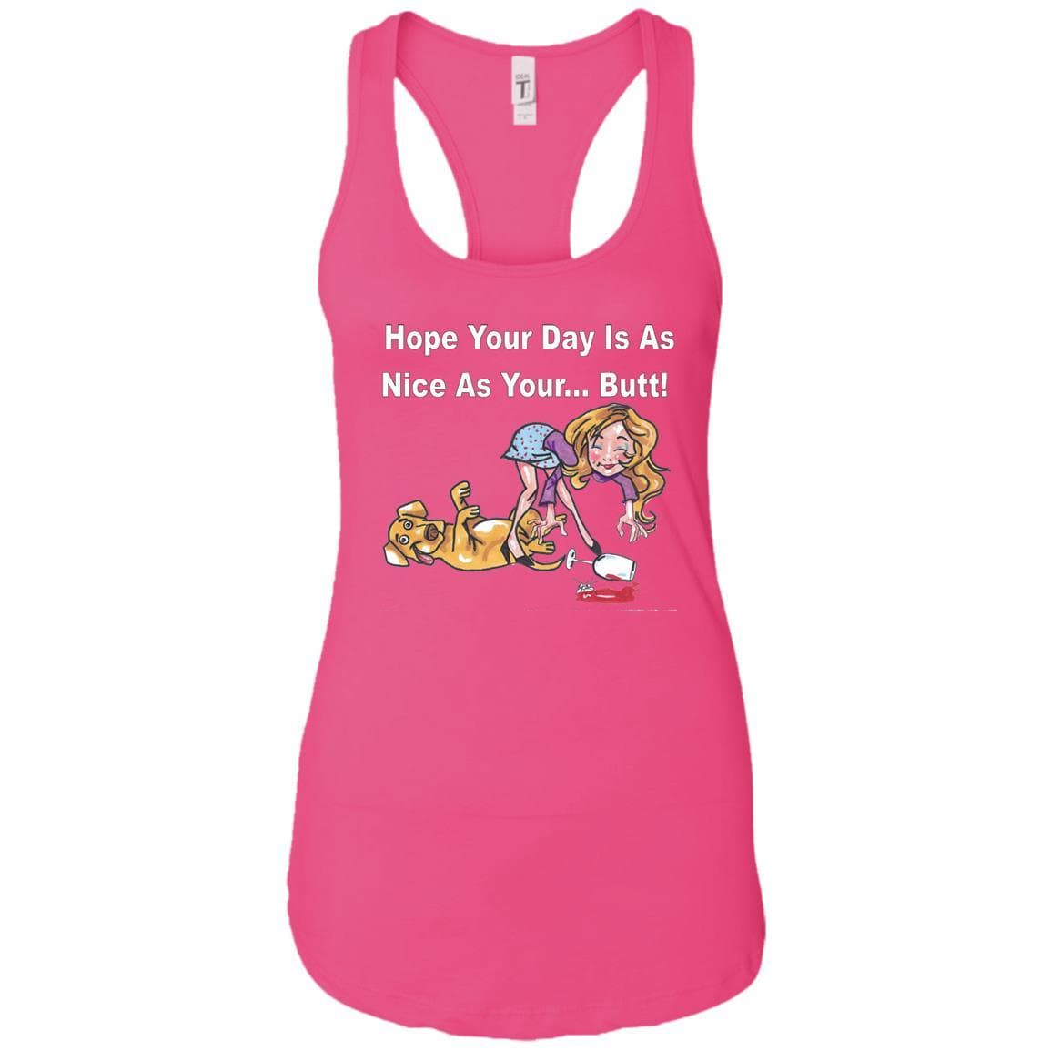 T-Shirts Raspberry / X-Small WineyBitches.co "Nice Butt" Racerback Tank-White Lettering WineyBitchesCo