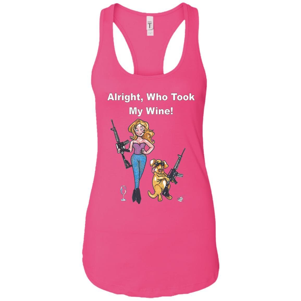 T-Shirts Raspberry / X-Small WineyBitches.co "Who Took My Wine" Racerback Tank-White Lettering WineyBitchesCo