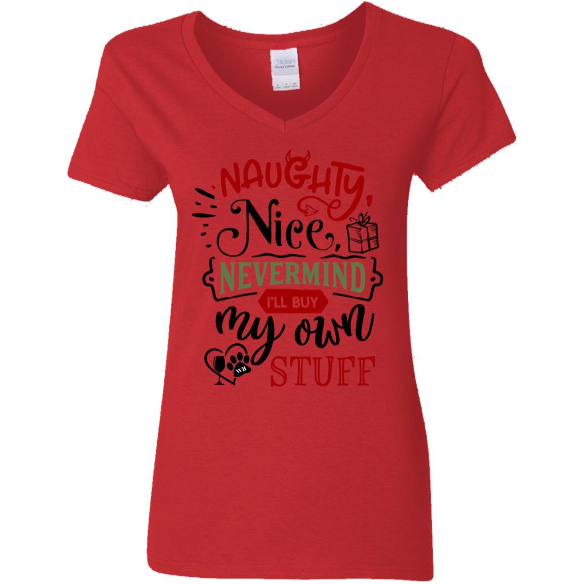 T-Shirts Red / S WineyBitches.Co Ladies' 5.3 oz. V-Neck T-Shirt WineyBitchesCo