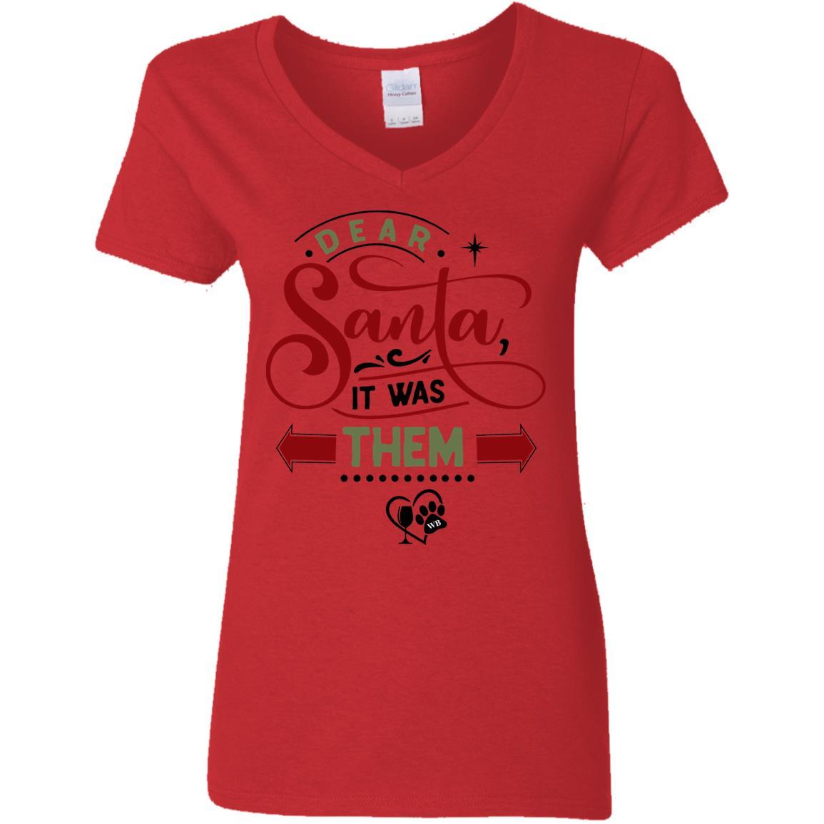 T-Shirts Red / S WineyBitches.Co Ladies' 5.3 oz. V-Neck T-Shirt WineyBitchesCo