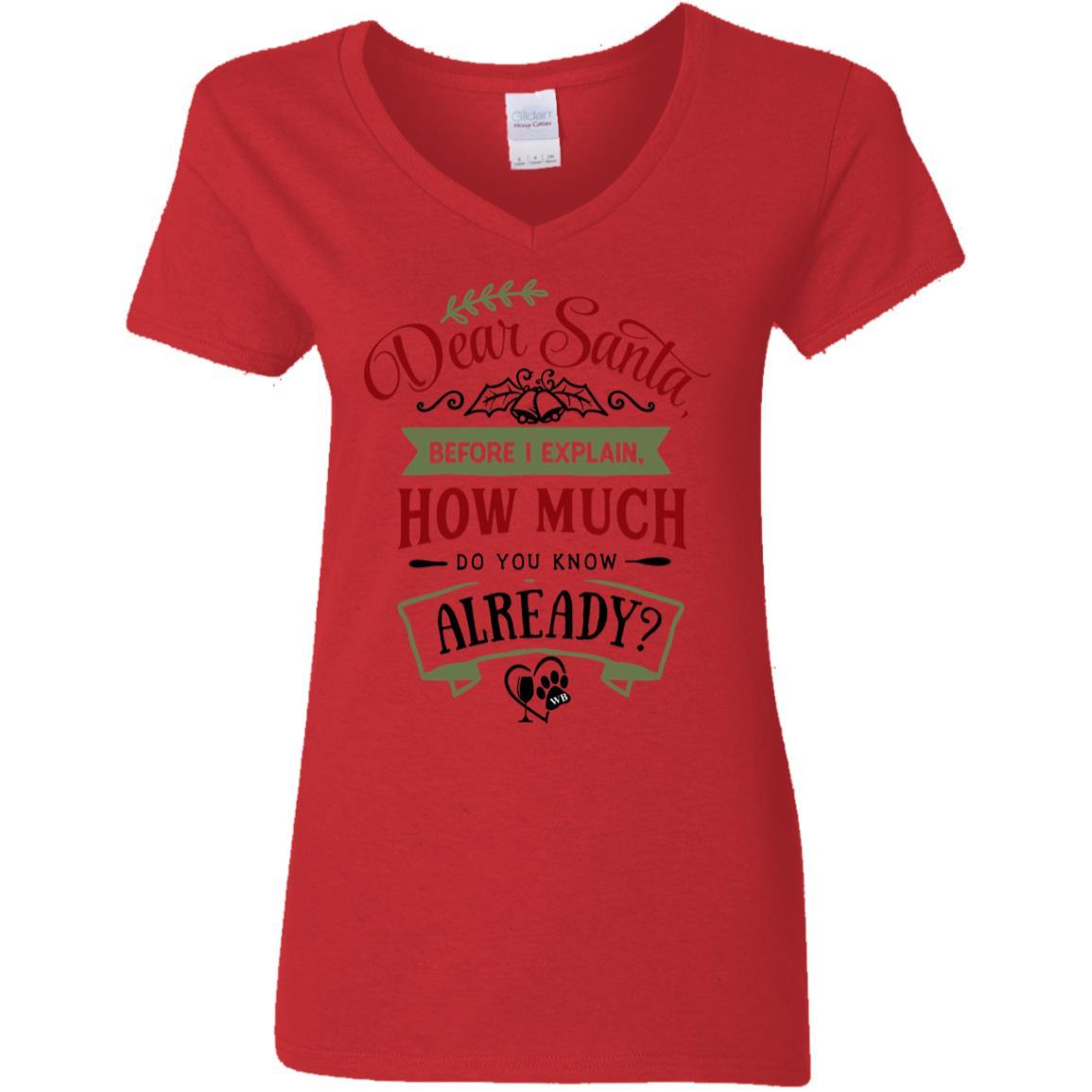 T-Shirts Red / S WineyBitches.Co Ladies' 5.3 oz. V-Neck T-Shirt WineyBitchesCo