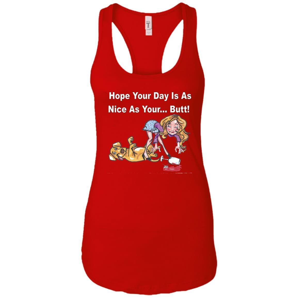 T-Shirts Red / X-Small WineyBitches.co "Nice Butt" Racerback Tank-White Lettering WineyBitchesCo