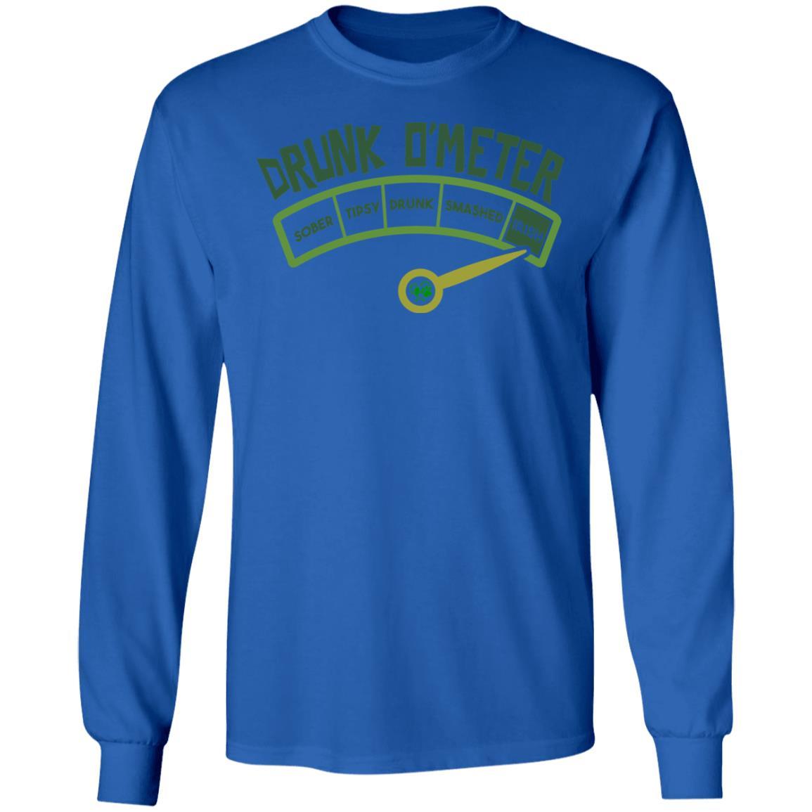 T-Shirts Royal / S Winey Bitches Co "Irish Drunk O'Meter" LS Ultra Cotton T-Shirt WineyBitchesCo