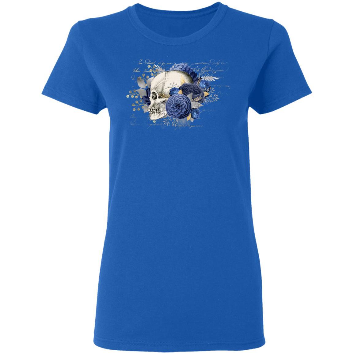 T-Shirts Royal / S Winey Bitches Co Skull Design #4 Ladies' 5.3 oz. T-Shirt WineyBitchesCo