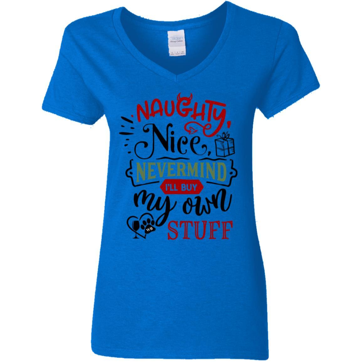 T-Shirts Royal / S WineyBitches.Co Ladies' 5.3 oz. V-Neck T-Shirt WineyBitchesCo