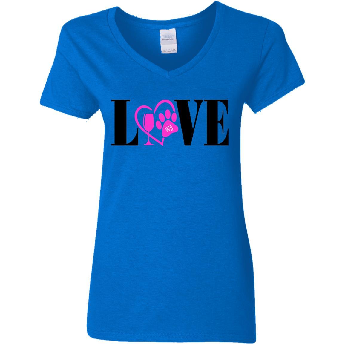 T-Shirts Royal / S WineyBitches.co Ladies' 5.3 oz. V-Neck T-Shirt WineyBitchesCo
