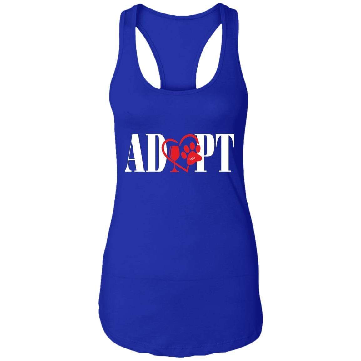 T-Shirts Royal / X-Small WineyBitches.Co “Adopt” Ladies Ideal Racerback Tank-Red Heart - Wht Lettering WineyBitchesCo