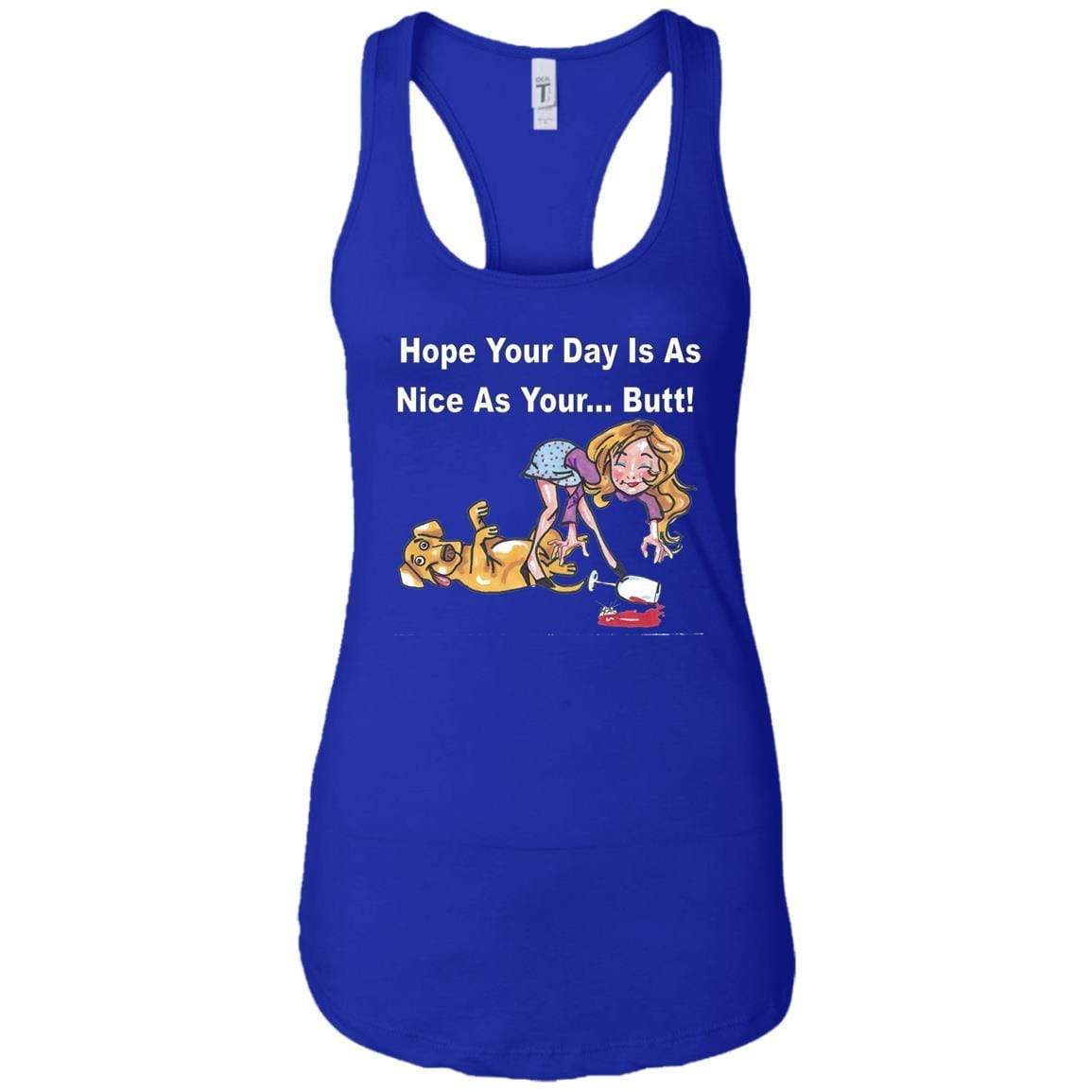 T-Shirts Royal / X-Small WineyBitches.co "Nice Butt" Racerback Tank-White Lettering WineyBitchesCo