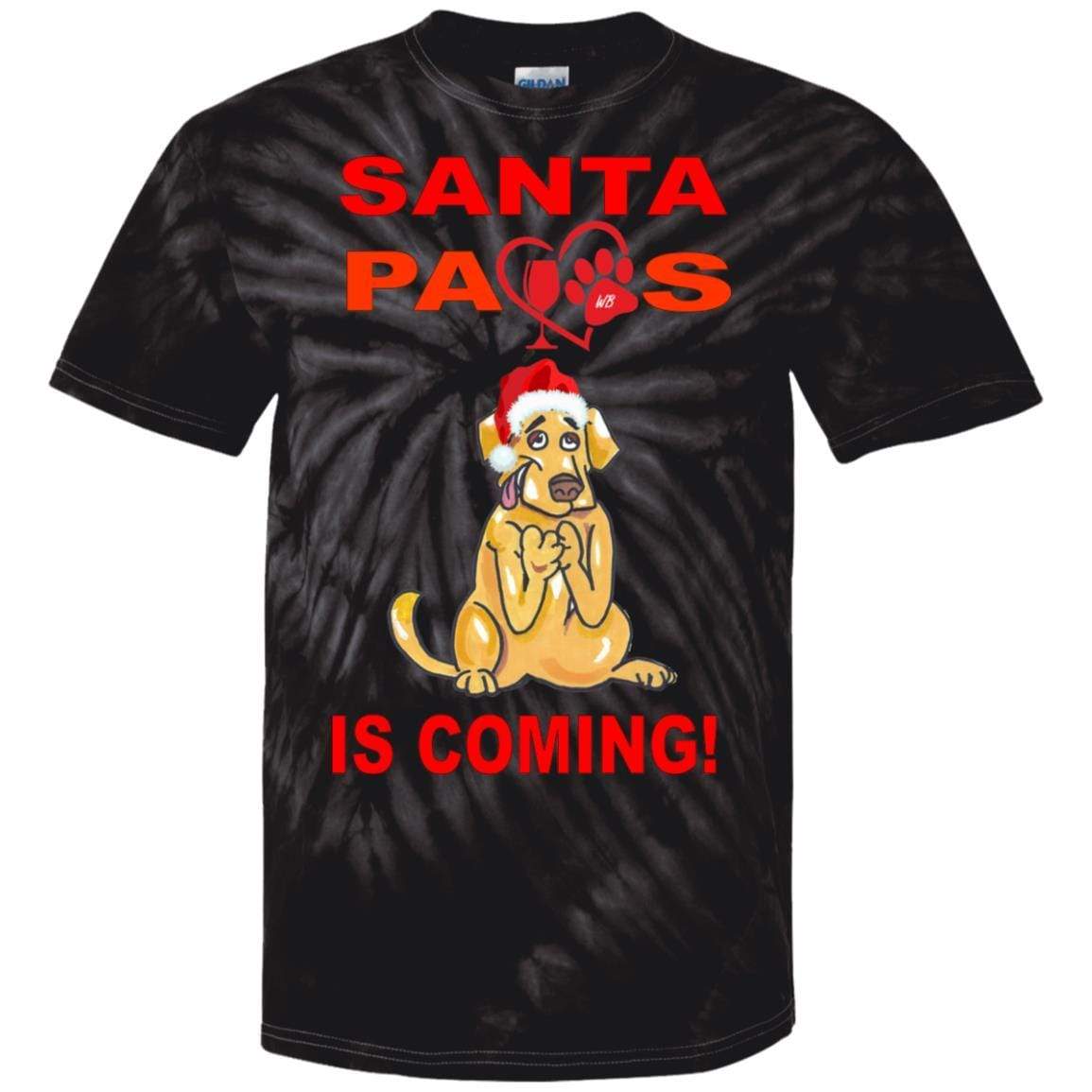 T-Shirts SpiderBlack / S WineyBitches.co Santa Paws Is Coming 100% Cotton Tie Dye T-Shirt WineyBitchesCo