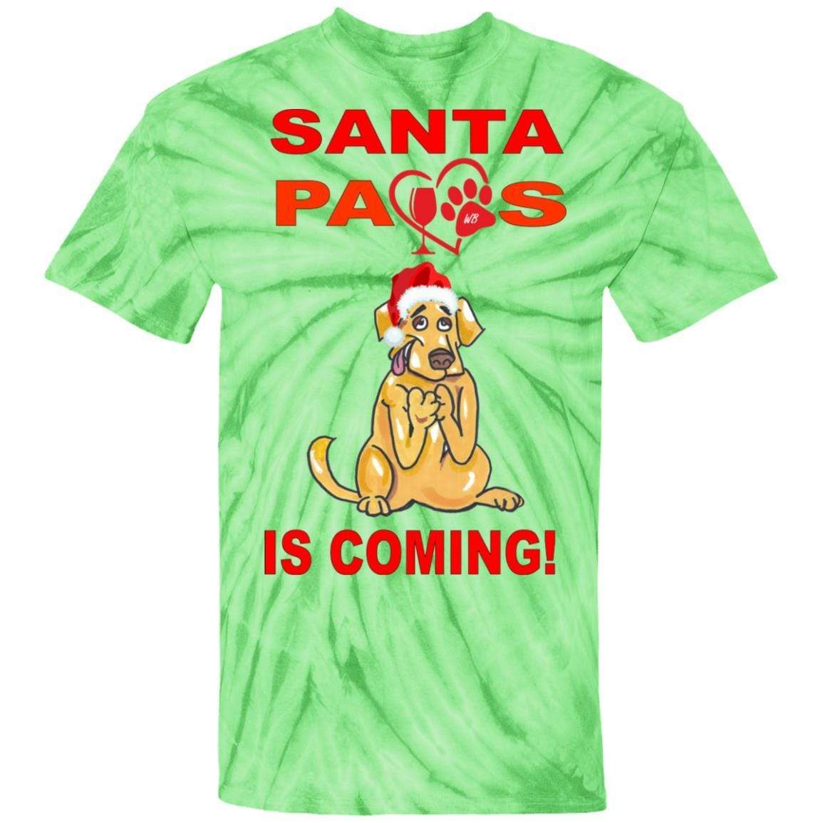 T-Shirts SpiderLime / S WineyBitches.co Santa Paws Is Coming 100% Cotton Tie Dye T-Shirt WineyBitchesCo