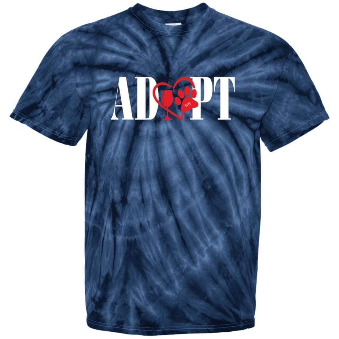 T-Shirts SpiderNavy / S WineyBitches.Co “Adopt” 100% Cotton Tie Dye T-Shirt-Red Heart- White Lettering WineyBitchesCo