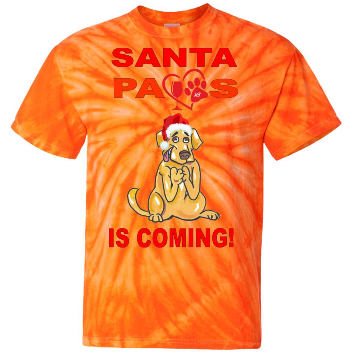 T-Shirts SpiderOrange / S WineyBitches.co Santa Paws Is Coming 100% Cotton Tie Dye T-Shirt WineyBitchesCo